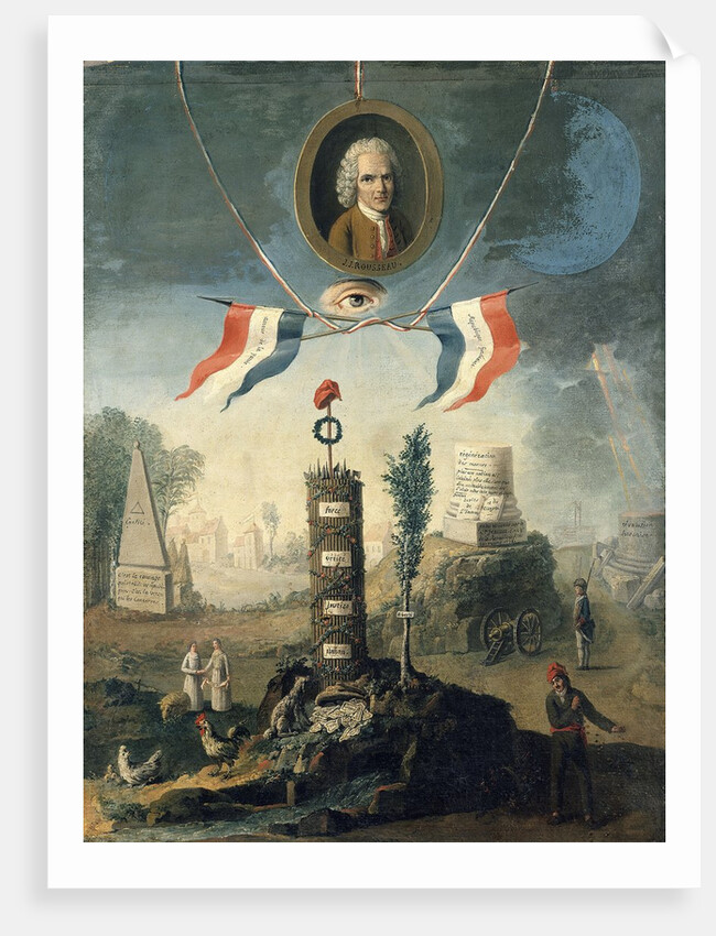 Revolutionary Allegory : Portrait of Jean Jacques Rousseau by Jeaurat de Bertry