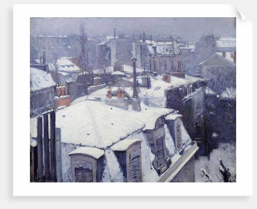 View of Roofs (with snow) in Paris by Gustave Caillebotte