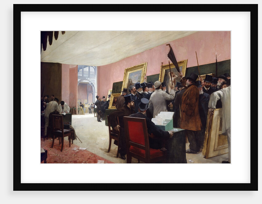 A session of the painting jury at the Salon of French artists at the Palace of Industry by Henri Gervex