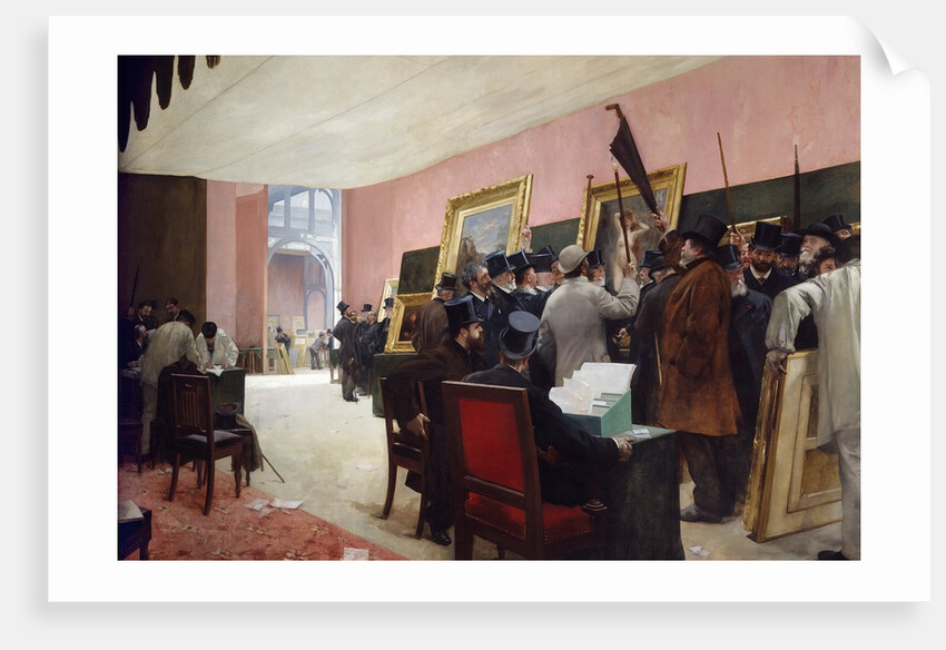 A session of the painting jury at the Salon of French artists at the Palace of Industry by Henri Gervex