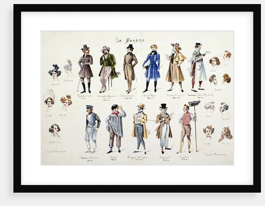 Several characters of the opera "La boheme" by Anonymous