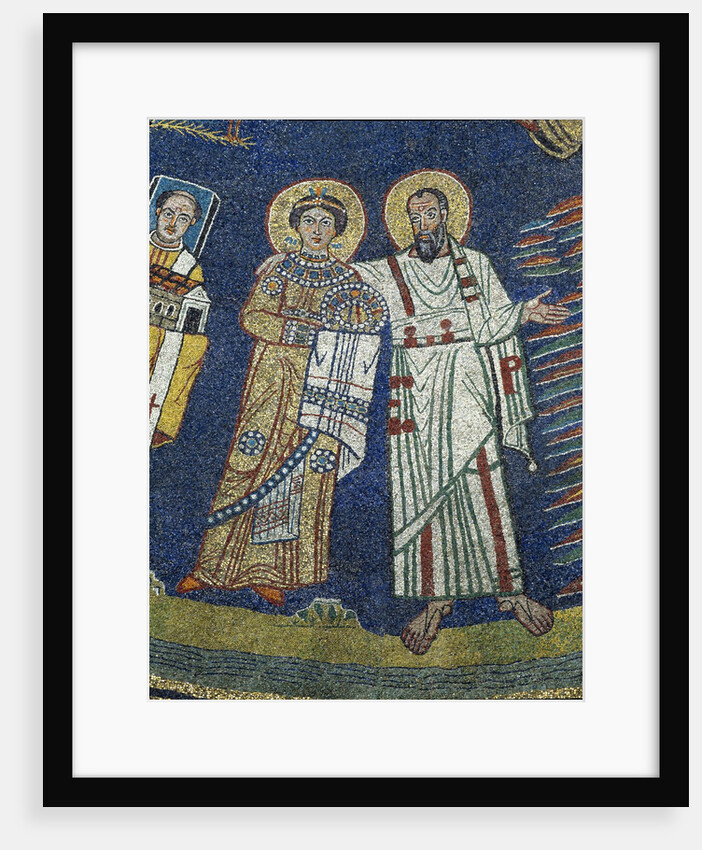 Mosiac of Praxedes and St Paul in Basilica di Santa Prassede by Anonymous