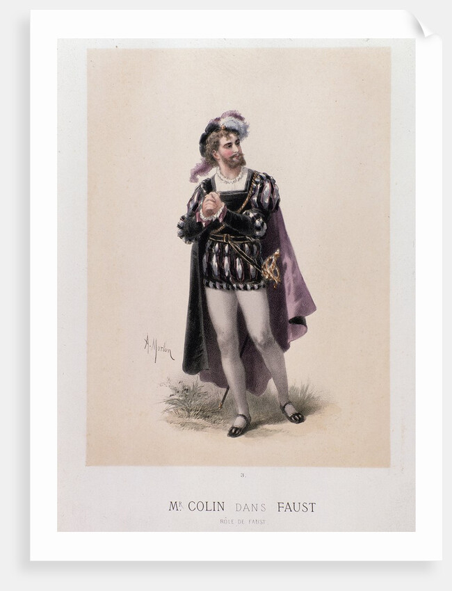 Portrait of Mr Colin as Faust in "Faust" opera by Charles Gounod