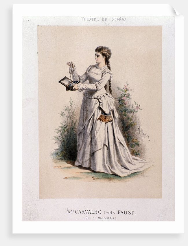 Portrait of Caroline Carvalho as Margherita in "Faust" by Charles Gounod