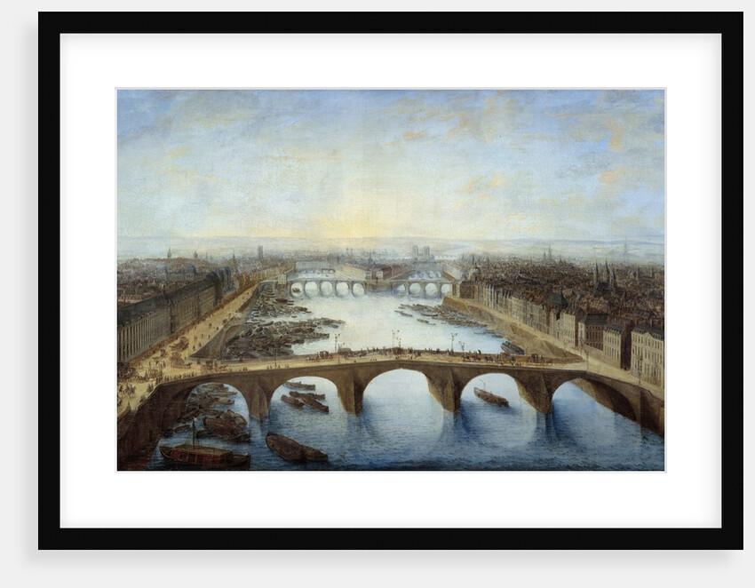 Panoramic view of Paris over the Pont Royal by Charles Grevenbroeck