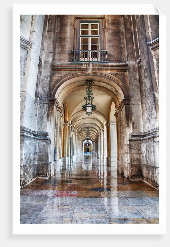 Columns of the Arcade of Commerce Square with reflections by Anonymous