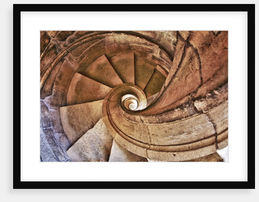 Spiral Stone Staircase in Convento de Cristo by Anonymous