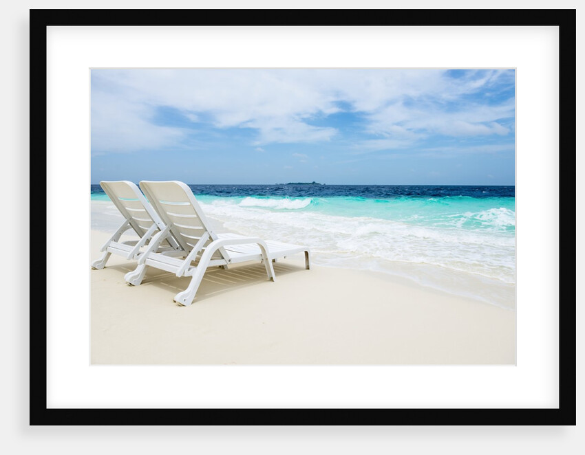 Idyllic beach scene in the Maldives by Anonymous
