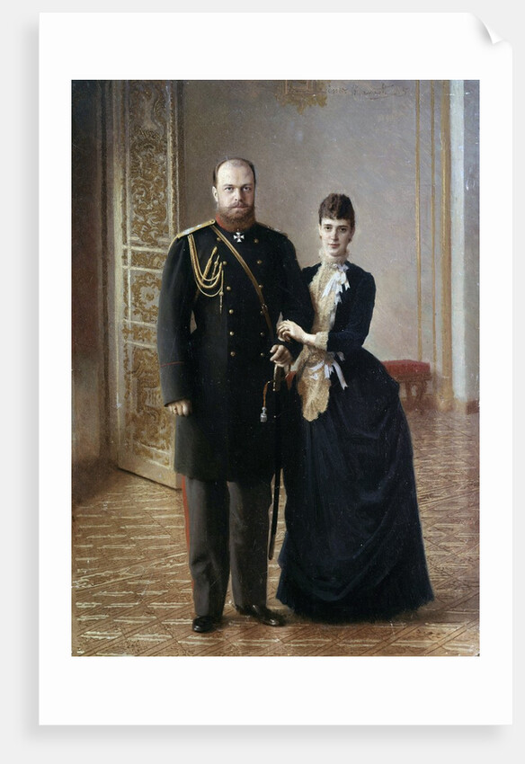 Portrait of Tsar Alexander III of Russia with his wife Maria Fedorovna by Ivan Nikolaevich Kramskoi