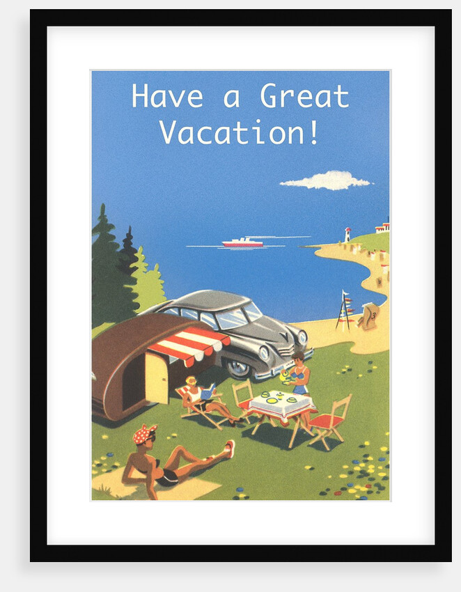 Family Camping by Ocean, Have a Great Vacation by Anonymous