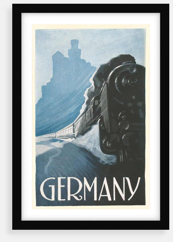 Train by Rhine Castle, Germany by Anonymous