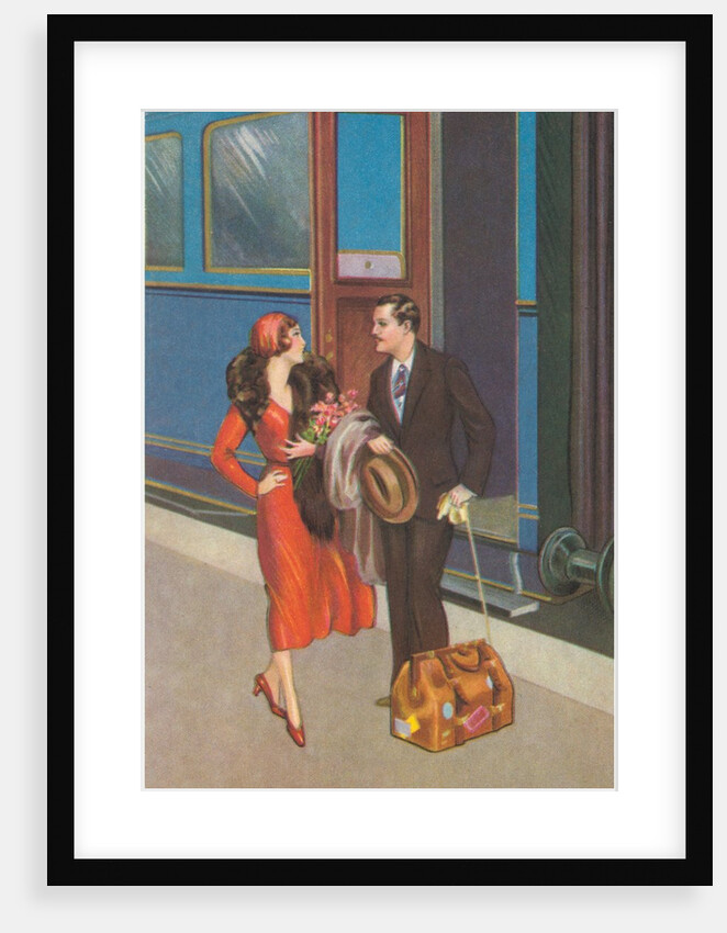 Twenties Couple on Train Platform by Anonymous