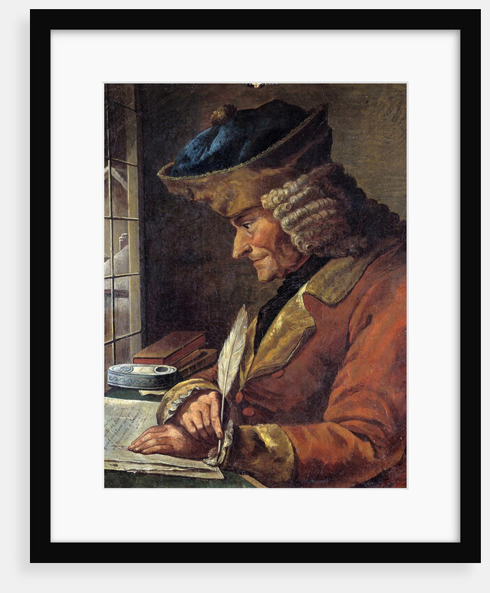 Portrait of Voltaire in His Study French School painting by Anonymous