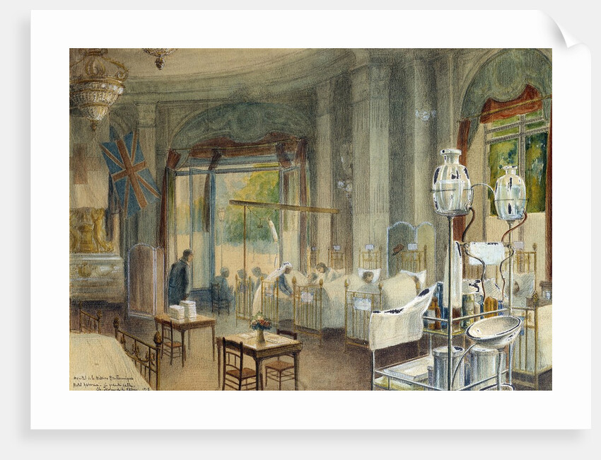 View of the great hall of the British hospital at the Hotel Astoria by Charles Igounet De Villiers