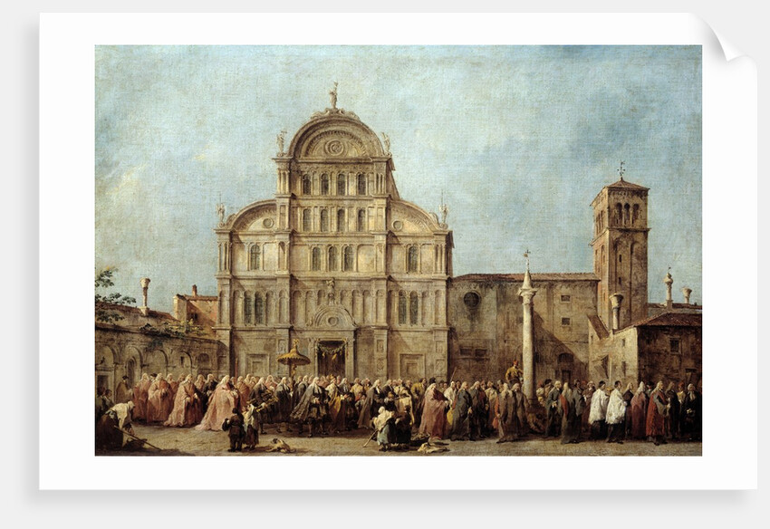 The procession of the Doge of Venice at the Church of San Zaccaria by Francesco Guardi