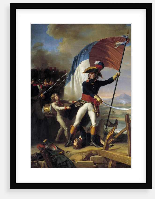 The General Augereau leading the charge at the Bridge of Arcole-by Charles Thevenin by Anonymous