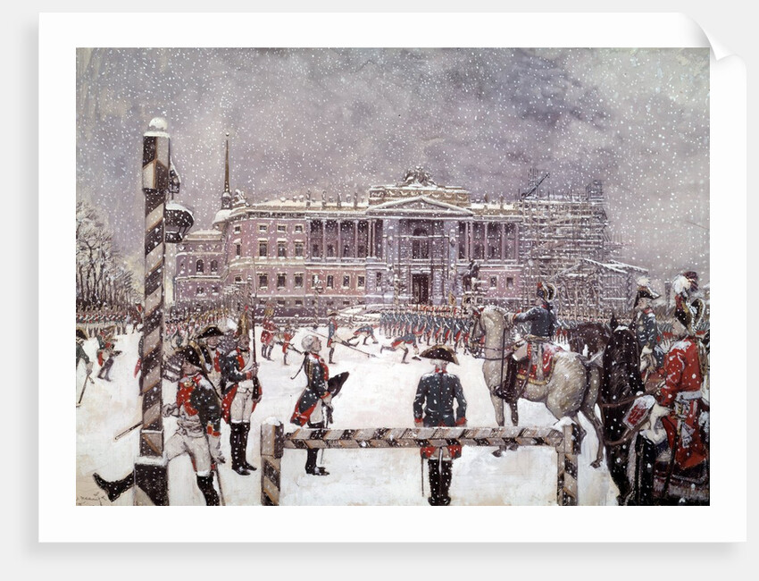 Military Parade in front of Mikhailovsky Palace, St. Petersburg by Anonymous