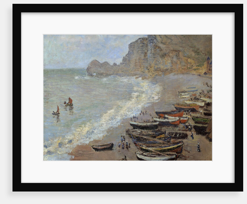 Etretat : beach and the Door of Amont by Claude Monet