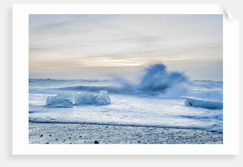 Icebergs at the Breidamerkurfjara beach, by Vatnajokull Ice Cap, Iceland by Anonymous
