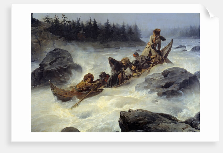 The Duke of Orleans riding dawn the great rapid Eijampaika by Francois Auguste Biard