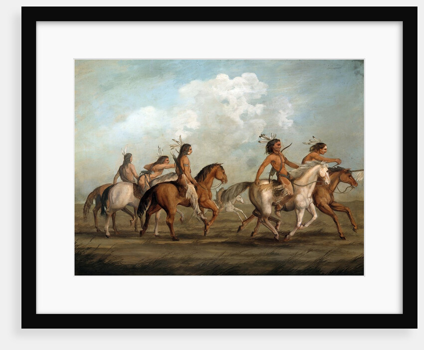 Native Americans on horseback by George Catlin