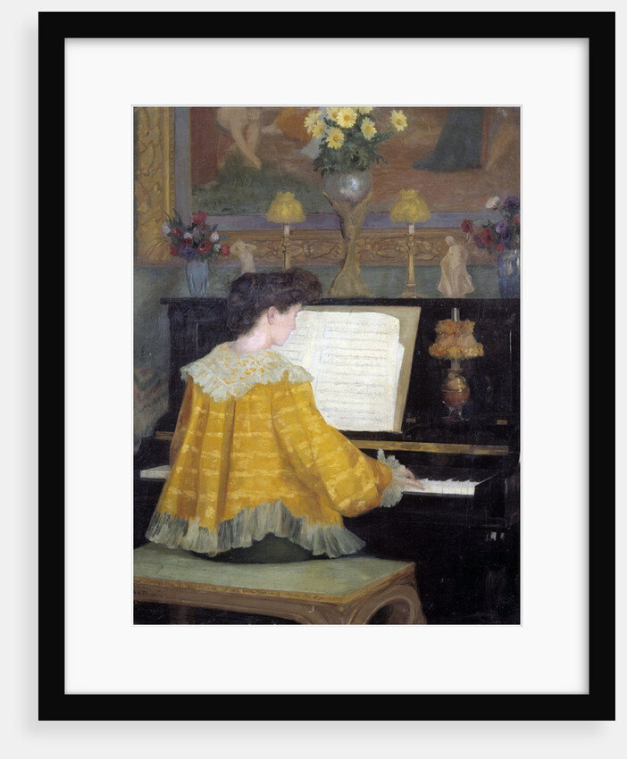 Young Woman at the Piano by Francois Gauzi