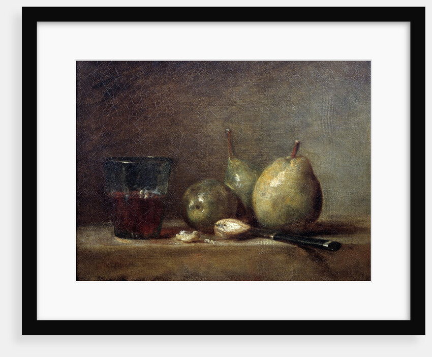 Pears, Walnuts and Glass of Wine by Jean Baptiste Simeon Chardin