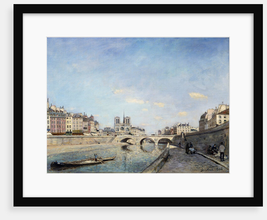 View of the banks of the Seine and Notre Dame Cathedral in Paris by Johan Barthold Jongkind