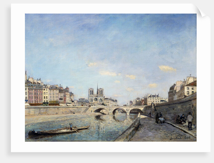 View of the banks of the Seine and Notre Dame Cathedral in Paris by Johan Barthold Jongkind