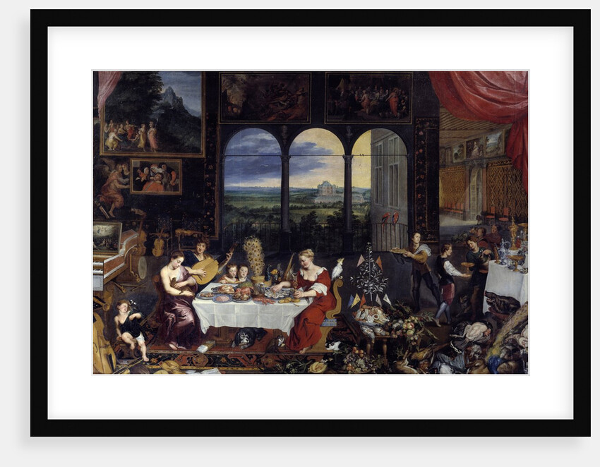 The Taste, the Hearing and the Touch. Allegory of the five senses by Jan Brueghel the Elder