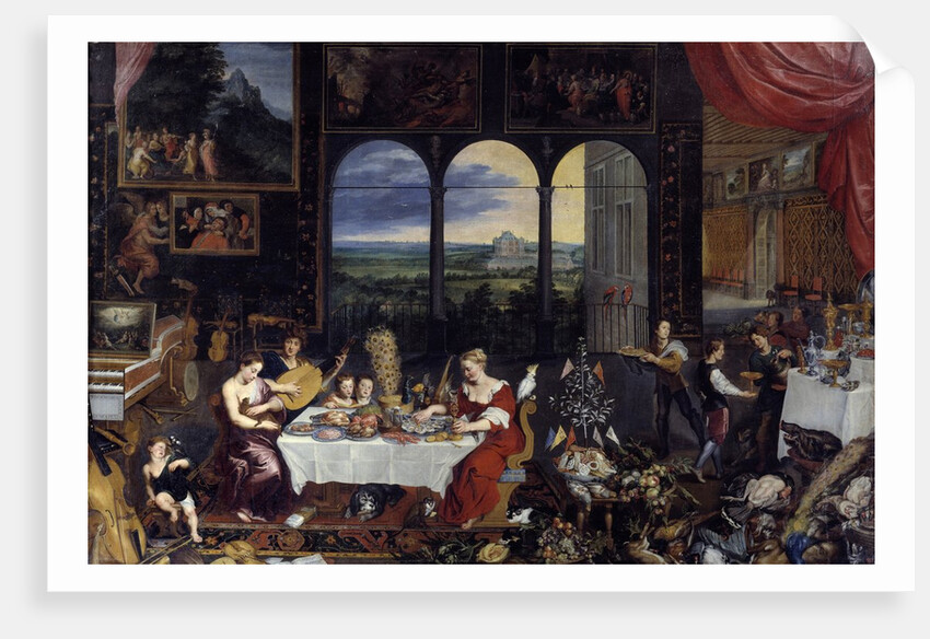 The Taste, the Hearing and the Touch. Allegory of the five senses by Jan Brueghel the Elder
