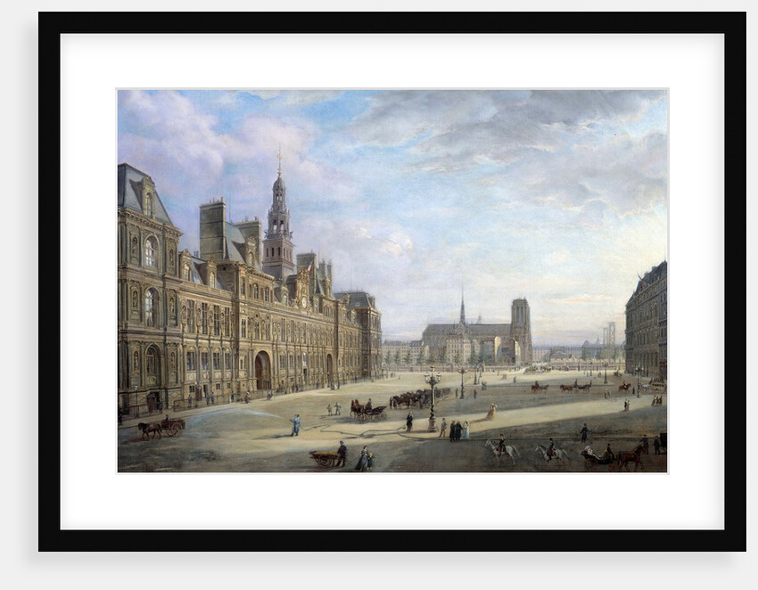 The City Hall of Paris in 1868 by Jan Ostoga de Miodoucheski