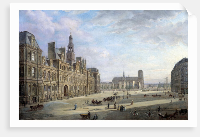 The City Hall of Paris in 1868 by Jan Ostoga de Miodoucheski