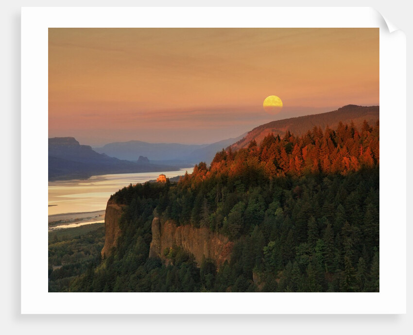 Moonrise over Columbia River Gorge by Anonymous