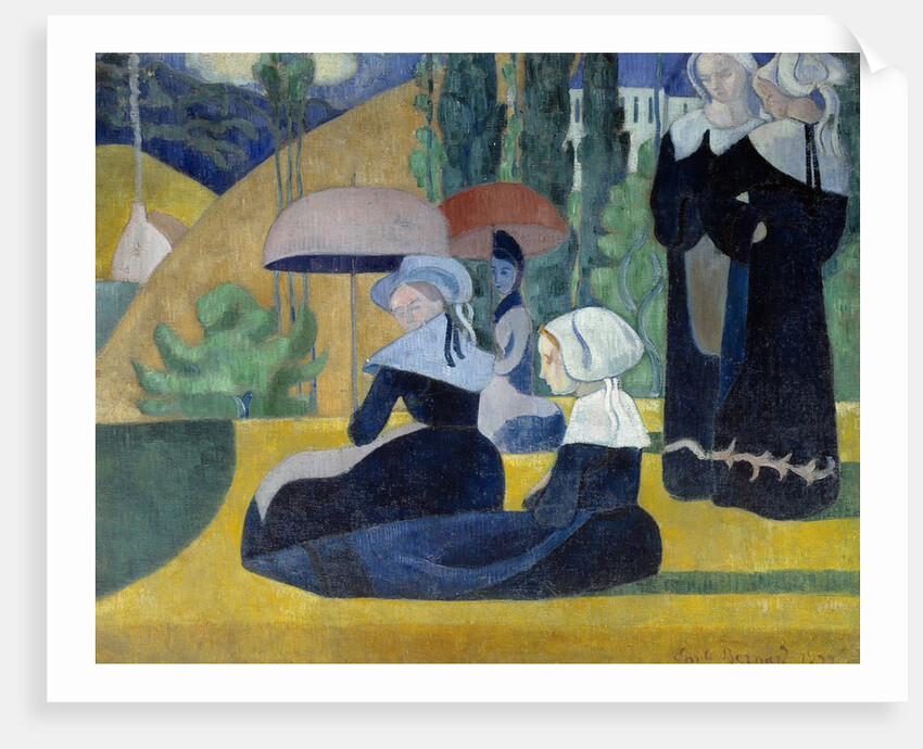 Breton women with umbrellas by Emile Bernard