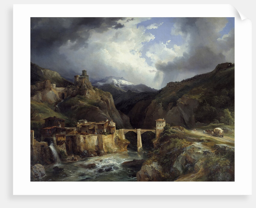 Village and bridge of Crevola on the Simplon road by Jean Charles Joseph Remond