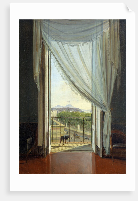 A view of Naples through a window by Franz Ludwig Catel