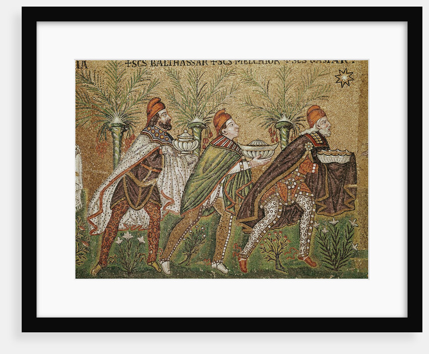 Magi Kings being guided by a star - mosaic Basilica of Sant'Apollinare Nuovo Ravenna by Anonymous