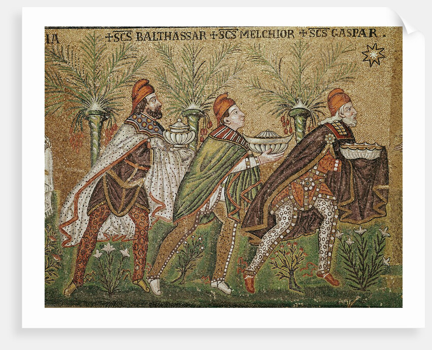 Magi Kings being guided by a star - mosaic Basilica of Sant'Apollinare Nuovo Ravenna by Anonymous