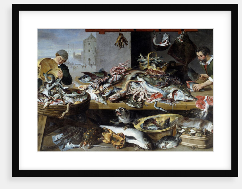 Fish merchants at their stalls by Frans Snyders