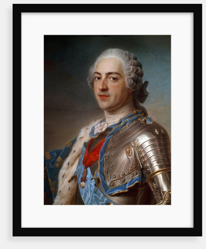 Portrait of Louis XV in armor by Quentin Delatour