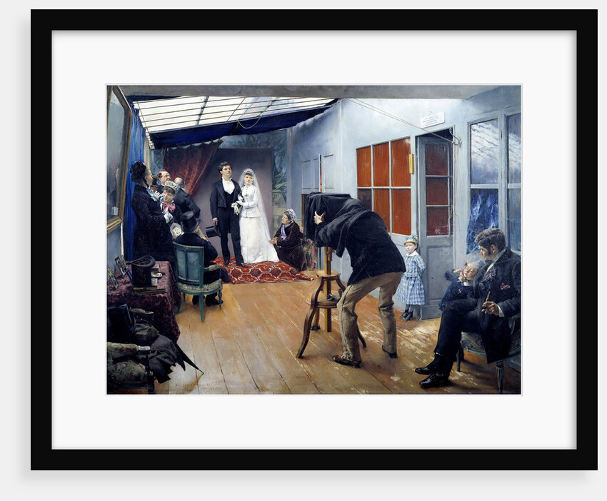 Wedding party at the photographer's studio - by Dagnan Bouveret