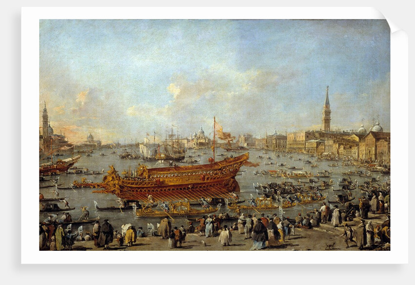 Departure of the Bucentaur to the Venice's Lido by Francesco Guardi