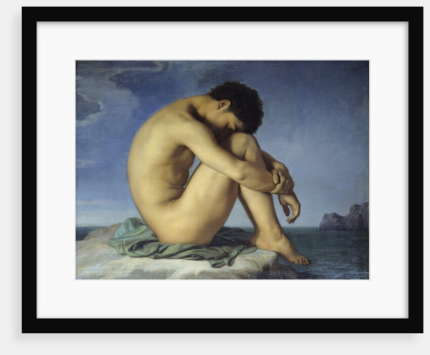 Nude Youth Sitting by the Sea by Hippolyte Flandrin