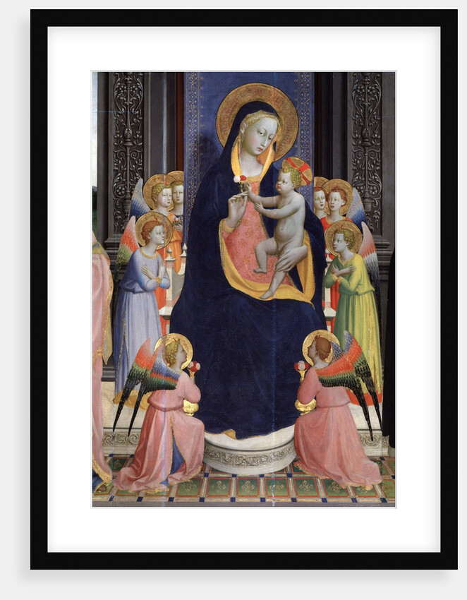 Saint Dominic altarpiece, detail of Virgin and Child enthroned with Angels by Fra Angelico
