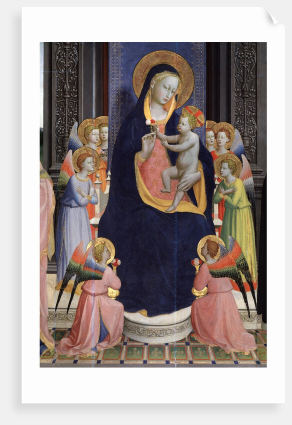 Saint Dominic altarpiece, detail of Virgin and Child enthroned with Angels by Fra Angelico