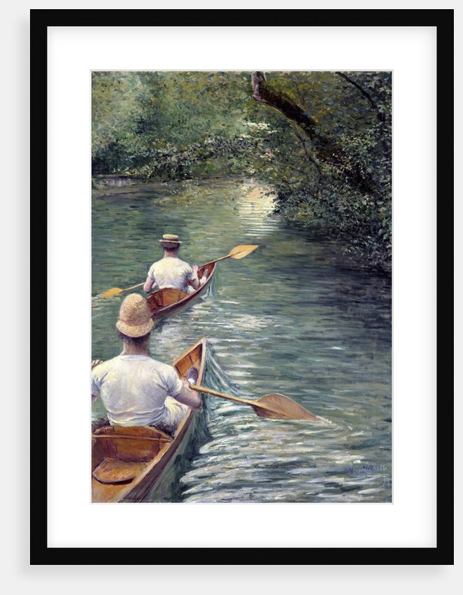 The Perissoires (the canoes) - by Gustave Caillebotte