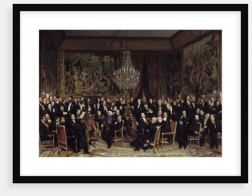 Evening in the apartments of the Count of Nieuwerkerke at the Louvre by Francois Auguste Biard