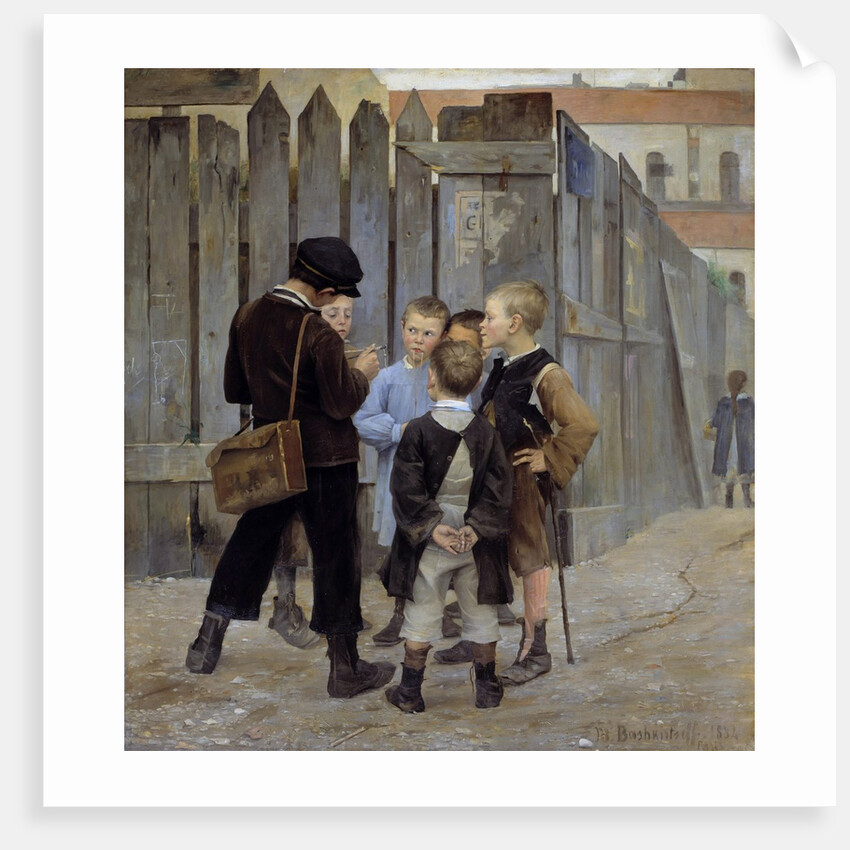 The meeting. Slum children by Maria Konstantinovna Bashkirtseff