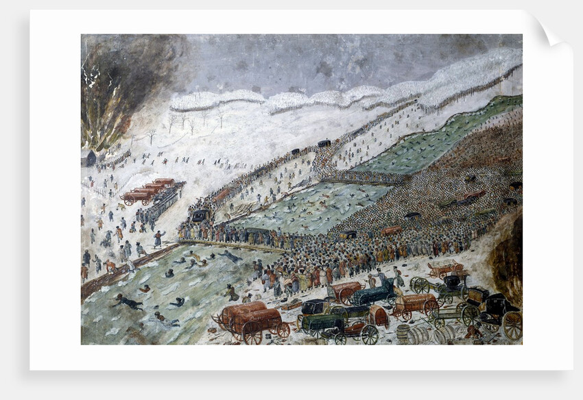 French army crossing the Berezina River, 1812 attributed to Francois Fournier-Sarloveze by Anonymous
